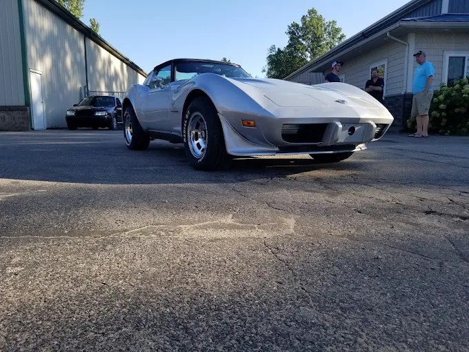Silver Corvette at Beck Auto and Truck Body