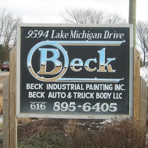 Beck Industrial Painting and Beck Auto and Truck Body roadside sign