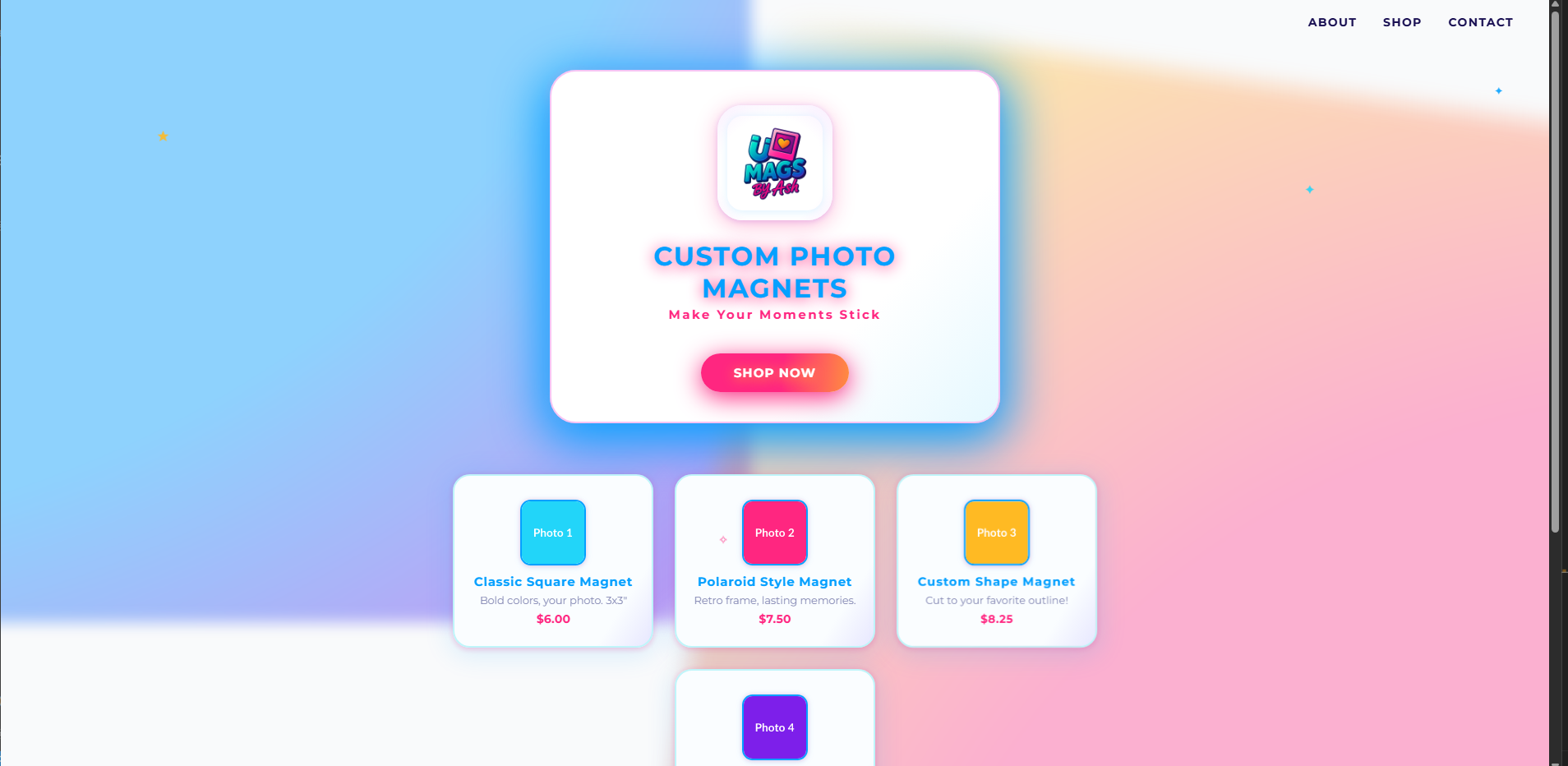 Mags by Ash completed storefront homepage